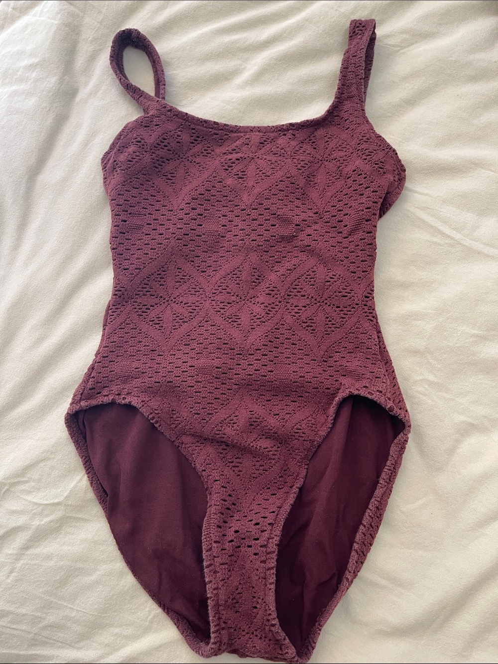 Women's Textured One-Piece Swimsuit in Plum
